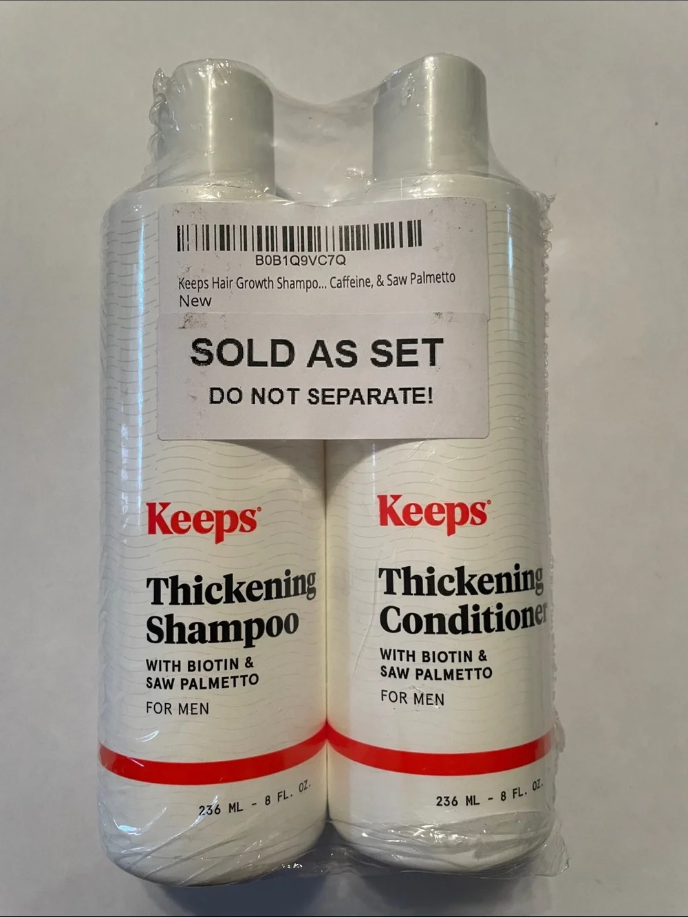 Thickening Shampoo & Conditioner for Men, 8 Oz Each Anti-Thinning Hair Care Duo,